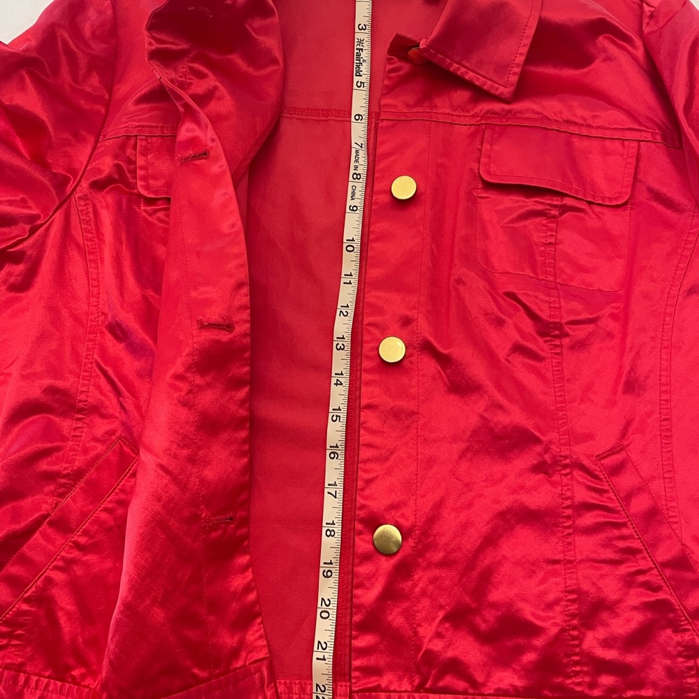 Chico’s sporty satin red long sleeve jacket size 3 - Picture 14 of 16
